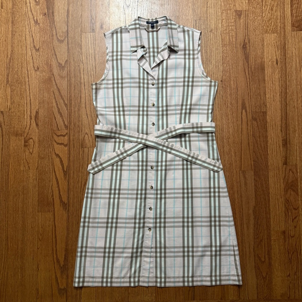 Burberry Pink Nova Check Plaid Print Knee Length Dress size 12 - Picture 3 of 16